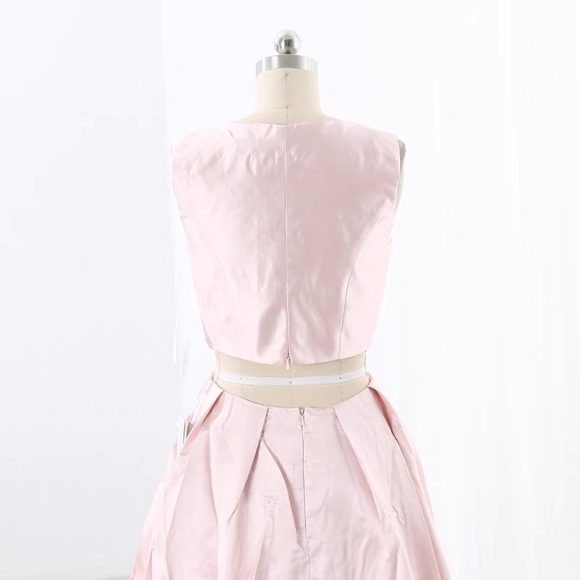 JOVANI pink simple, glossy satin A-line evening dress - Picture 4 of 6